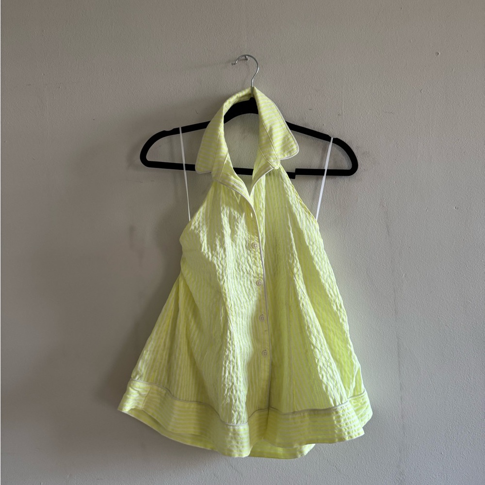 Anthropologie Yellow striped Halter Top